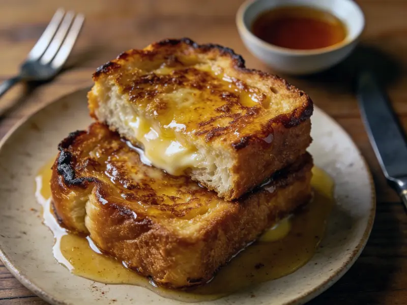 French Toast with eggs, butter and cream — USA recipe
