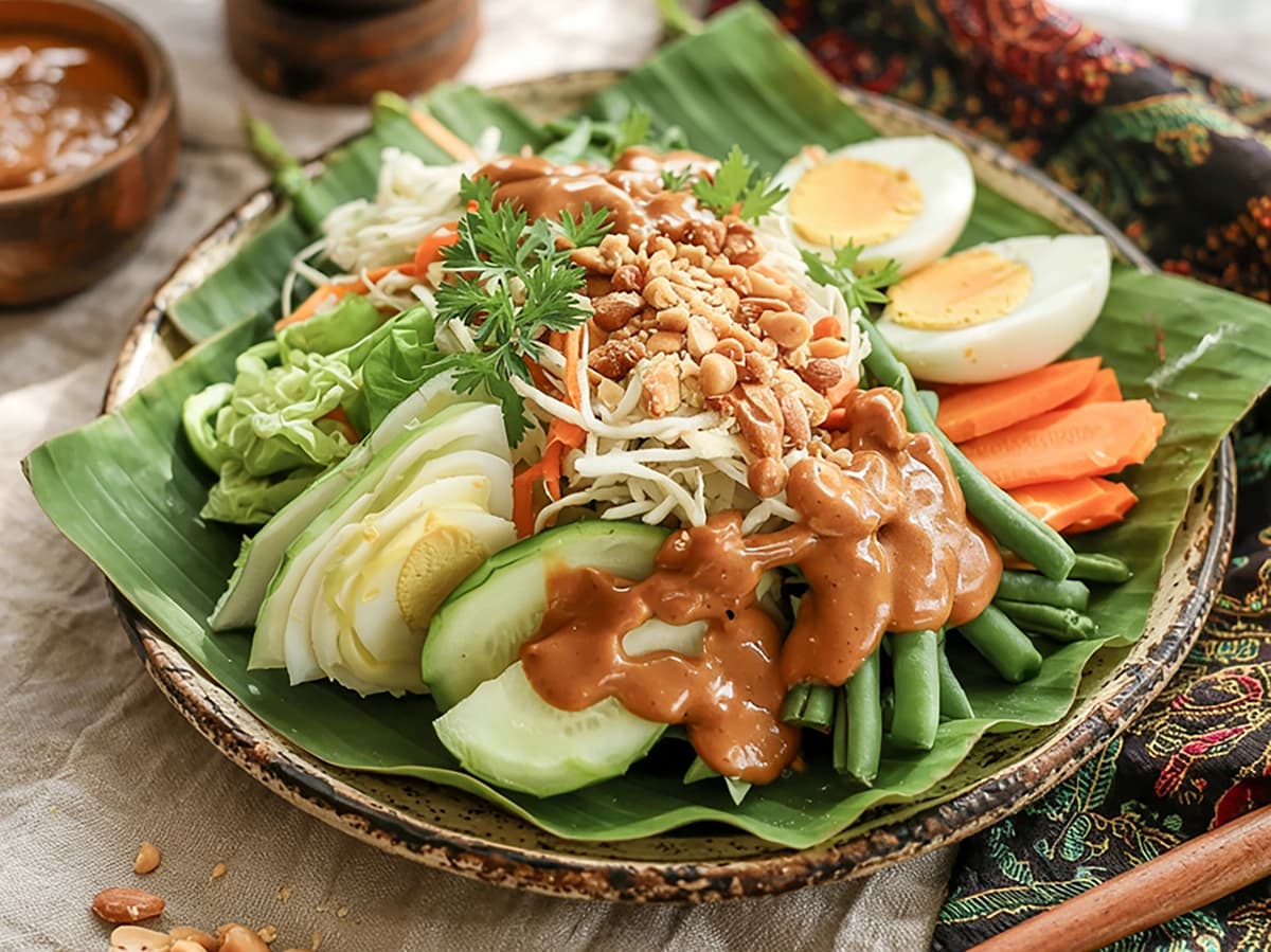 Gado-Gado with peanuts, potato and cabbage — Indonesia recipe