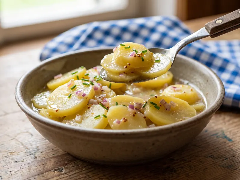 Kartoffelsalat: Kartoffeln, Gemüsebrühe, Senf — Deutschland · Rezept