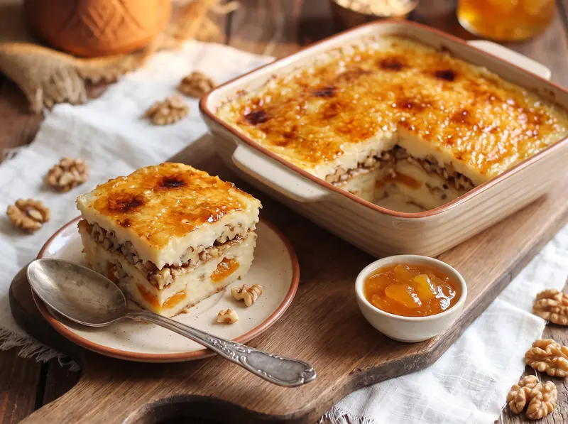 Guriev Porridge with semolina, milk and cream — Russia recipe
