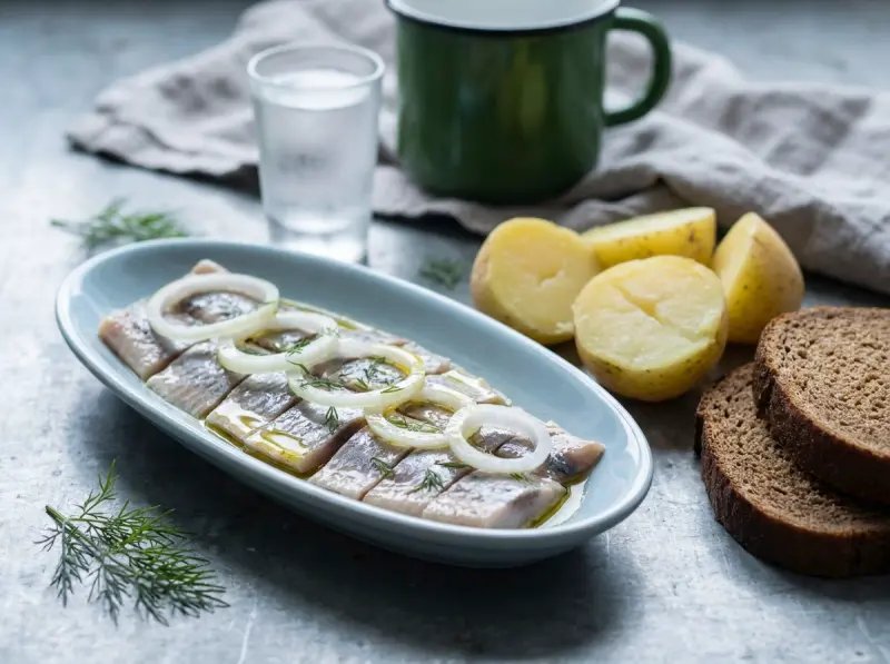 Herring with Onions and Potatoes (Russian Zakuska)