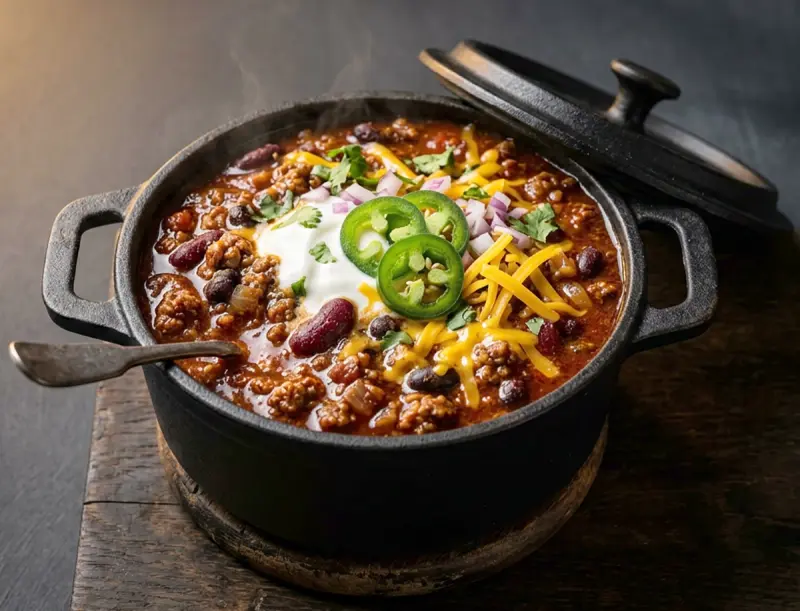 High-Protein Chili with beef, kidney beans and tomatoes — USA recipe