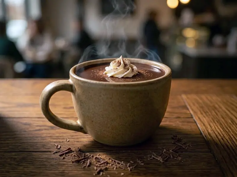 Hot Chocolate with dark chocolate, whole milk and cocoa powder — France recipe