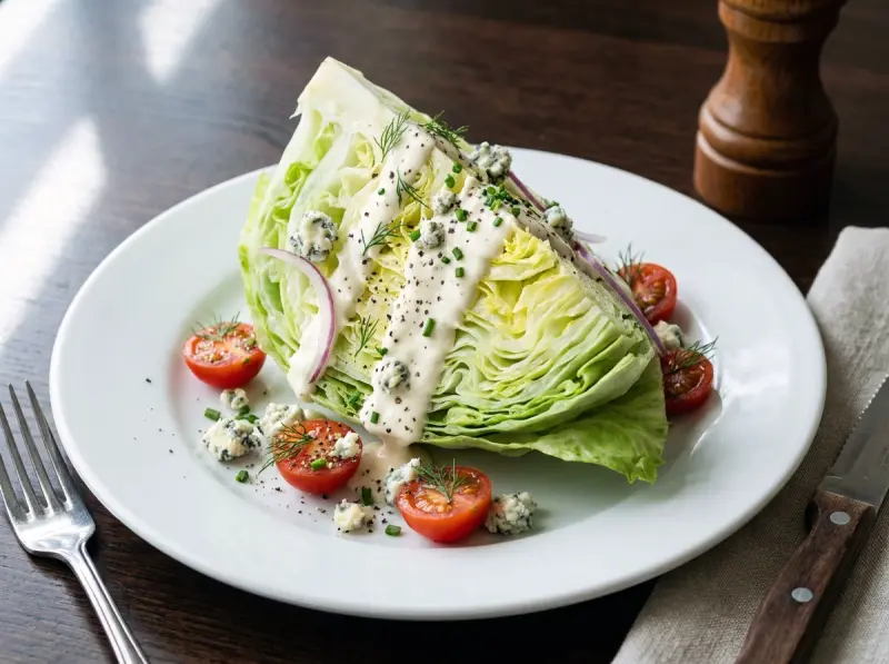 Iceberg Lettuce Salad with Blue Cheese and Herbs