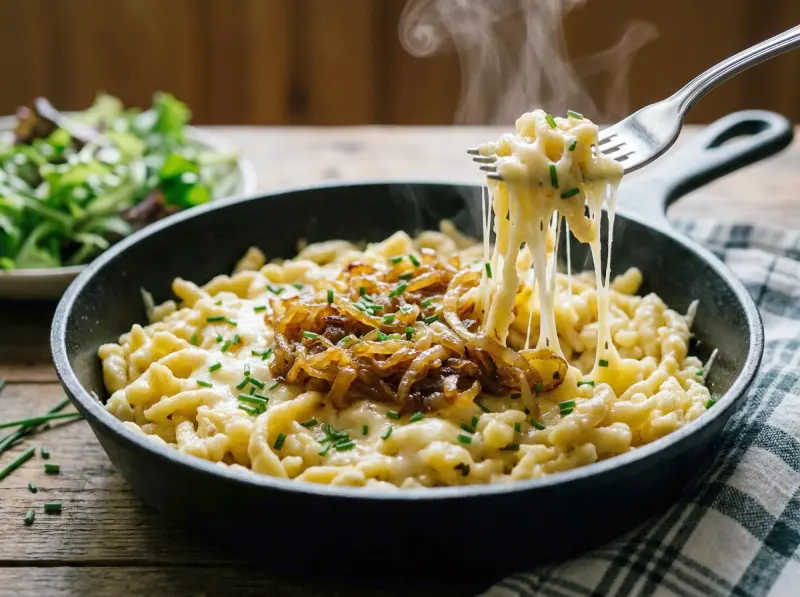 Käsespätzle with flour, eggs and Emmental cheese — Germany recipe