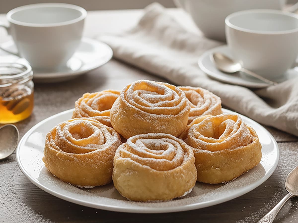 Khvorost (Ukrainian Fried Pastry) with wheat flour and eggs — Ukraine recipe