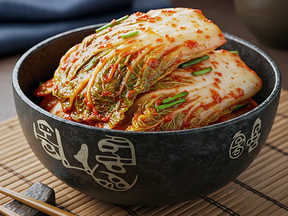 Kimchi with cabbage, chili pepper and daikon — Korea recipe