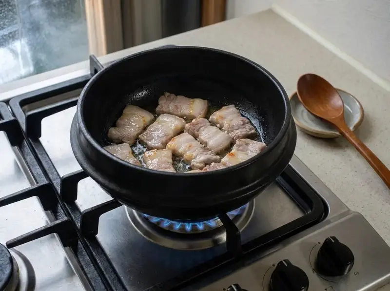 Kimchi Jjigae, stufato coreano al kimchi — step 2