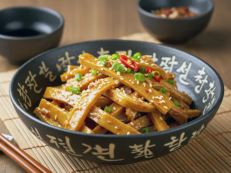 Korean Soy Asparagus with soy asparagus, garlic and onion — Korea recipe