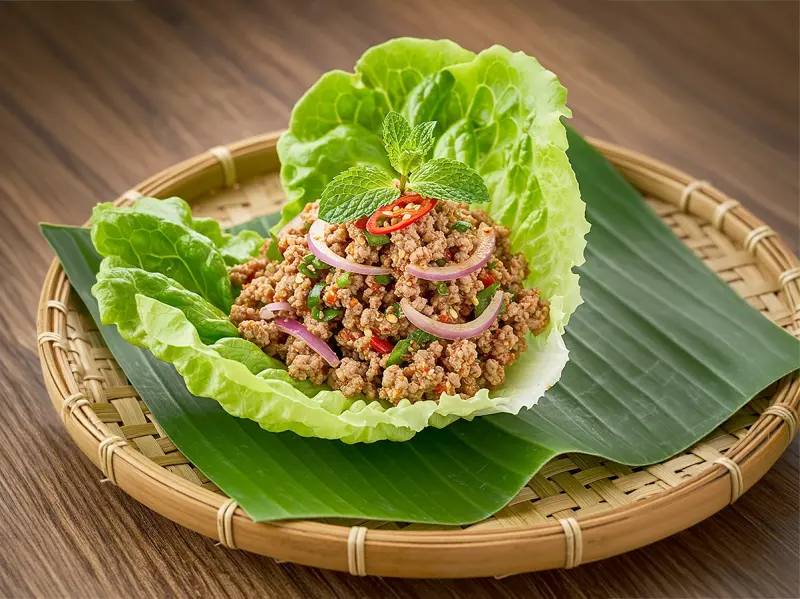 Larb with chicken, lime and mint — Thailand recipe