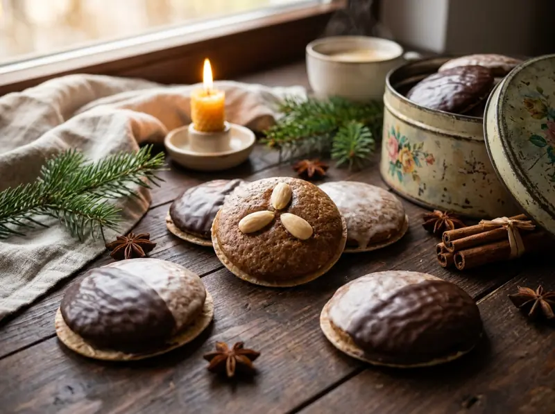 Elisenlebkuchen (Nuremberg Gingerbread Cookies on Wafers) — Flour and Confectionery Products · Germany