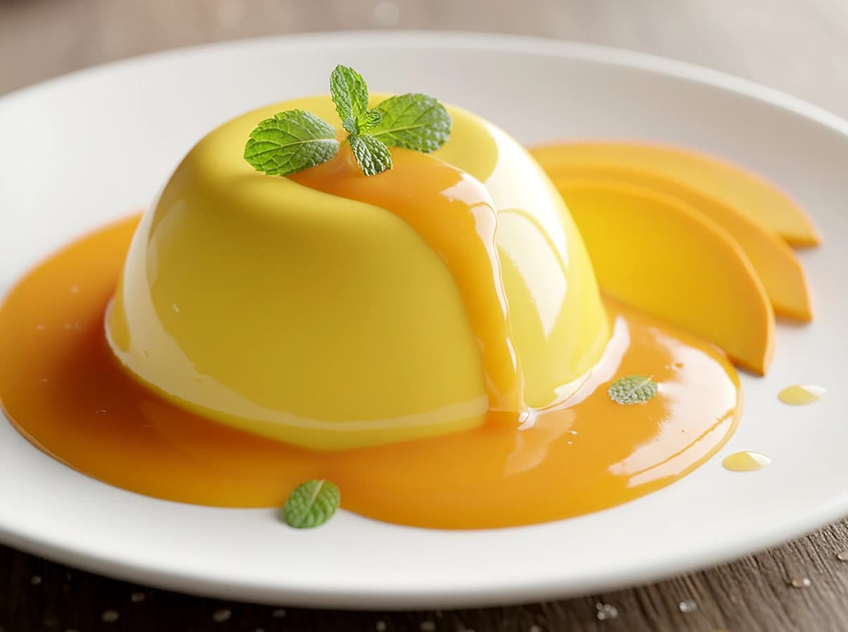Mango Pudding (Thai Style) with mango, gelatin and heavy cream — Thailand recipe