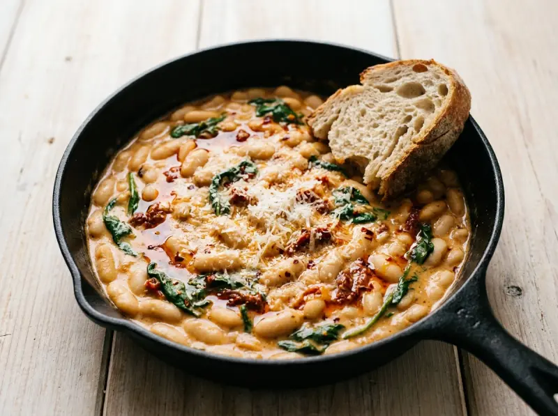 Marry Me Beans with cannellini beans, sun dried tomatoes and parmesan — USA recipe