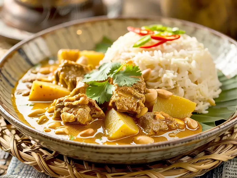 Massaman Curry with beef, potato and peanuts — Thailand recipe
