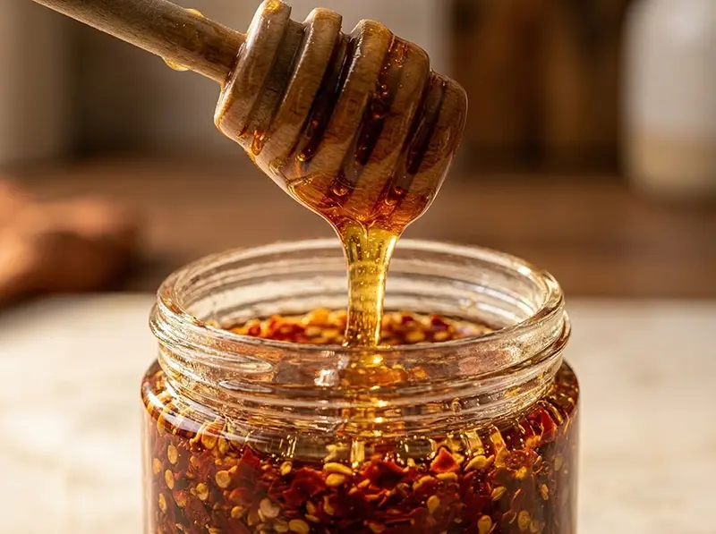 Mike's Hot Honey with honey, red pepper flakes and apple cider vinegar — USA recipe