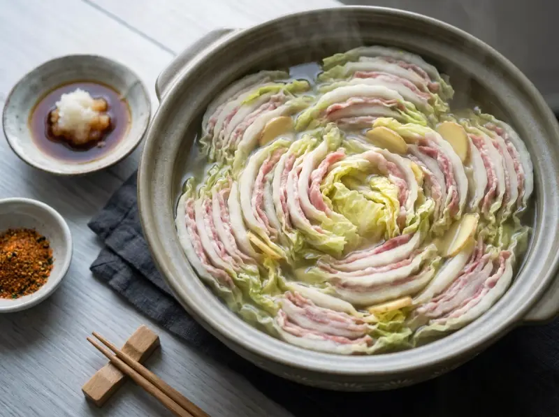 Mille-Feuille Nabe (Japanese Cabbage and Pork Hot Pot)