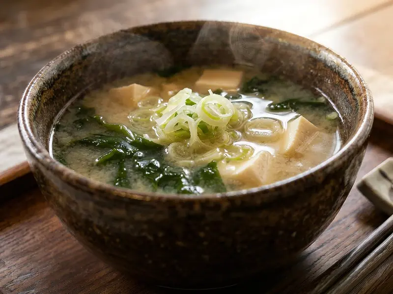 Miso Soup Recipe - Authentic Japanese in 15 Minutes (Dashi, Tofu, Wakame) with miso paste, tofu and seaweed — Japan recipe