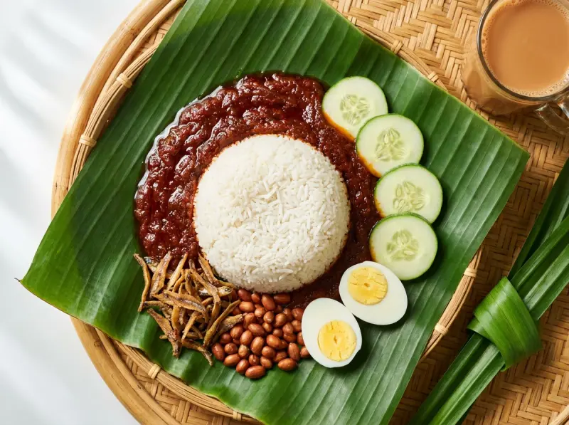 Nasi Lemak (Malaysian Coconut Rice)