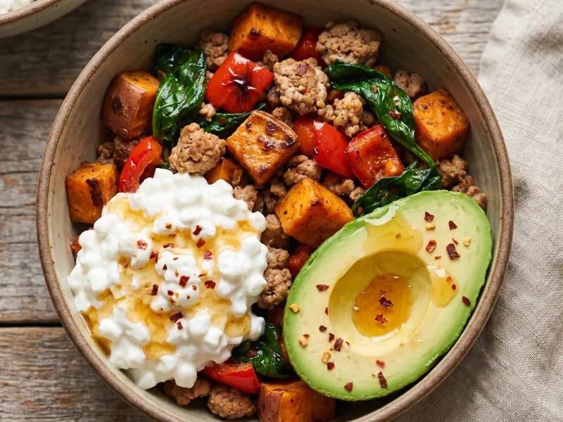 Bowl di patata dolce e tacchino in un'unica padella — Piatti di carne · USA