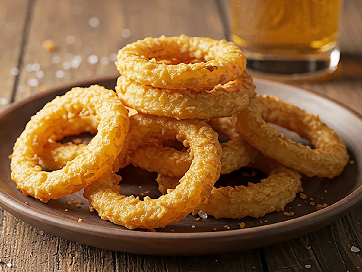 Onion Rings with onion, flour and beer — USA recipe