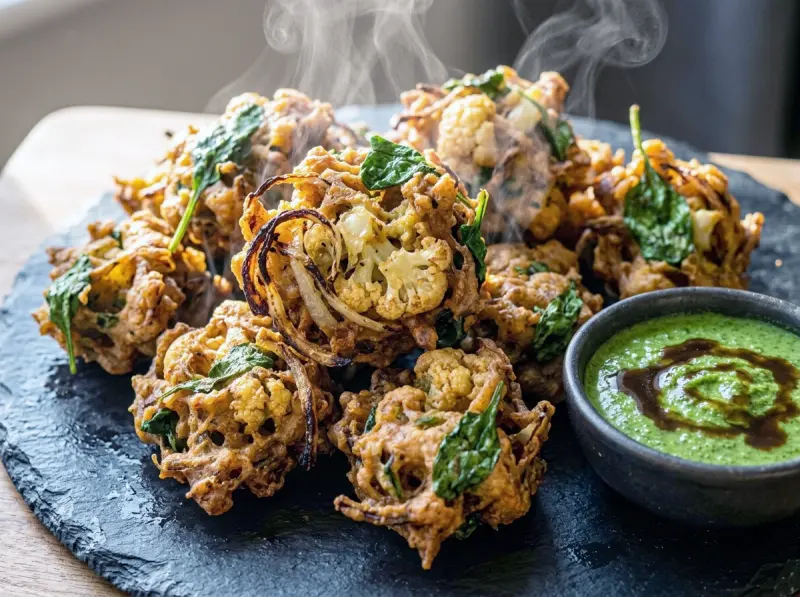 Pakora with chickpea flour, onion and cauliflower — India recipe