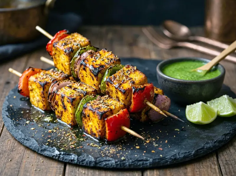 Paneer Tikka with paneer, yogurt and mustard oil — India recipe