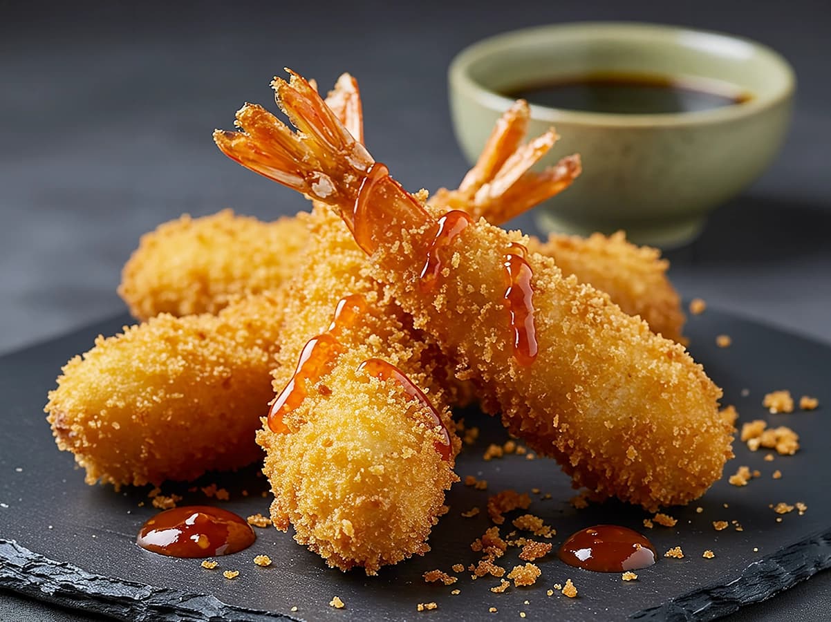 Panko Shrimp with shrimp, egg and panko breadcrumbs — Japan recipe