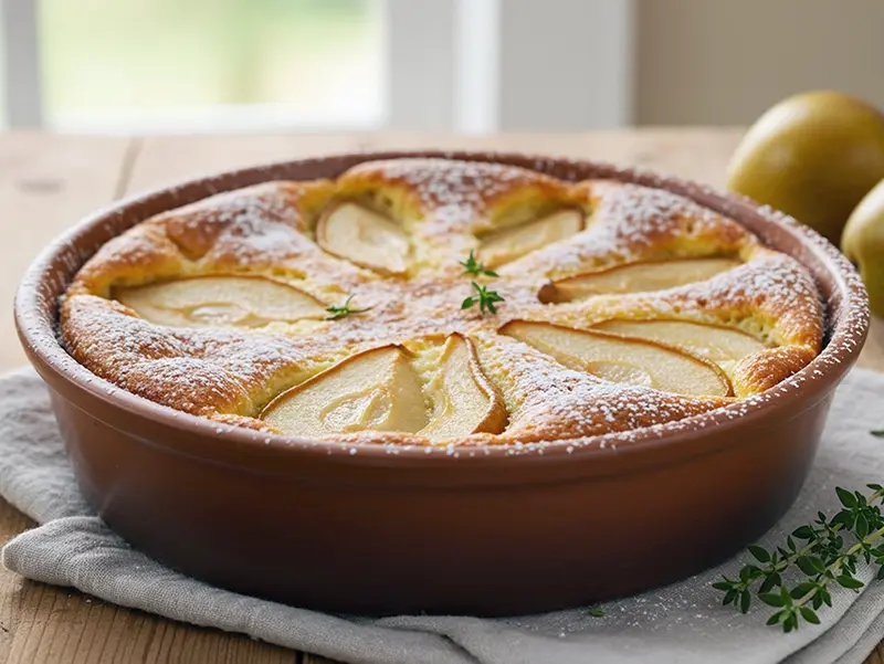 Pear Clafoutis with pears, eggs and all purpose flour — France recipe