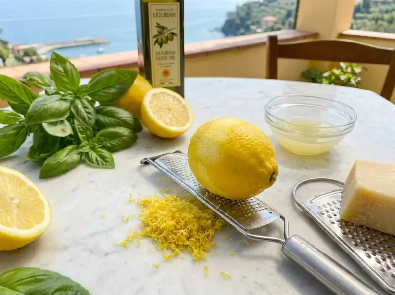 Pesto al limone (pesto ligure al basilico e limone) — step 2