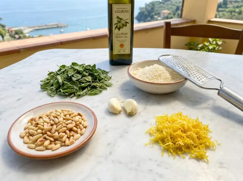 Pesto al limone (pesto ligure al basilico e limone) — step 3