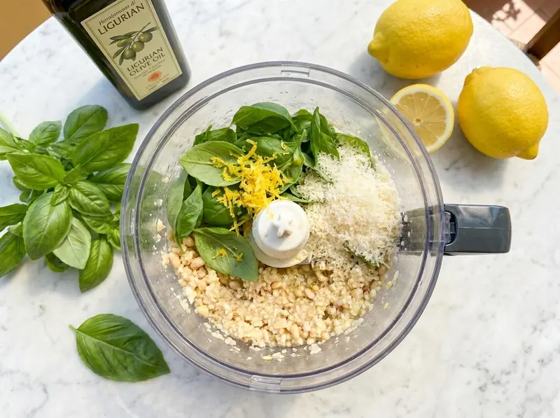 Pesto al limone (pesto ligure al basilico e limone) — step 4