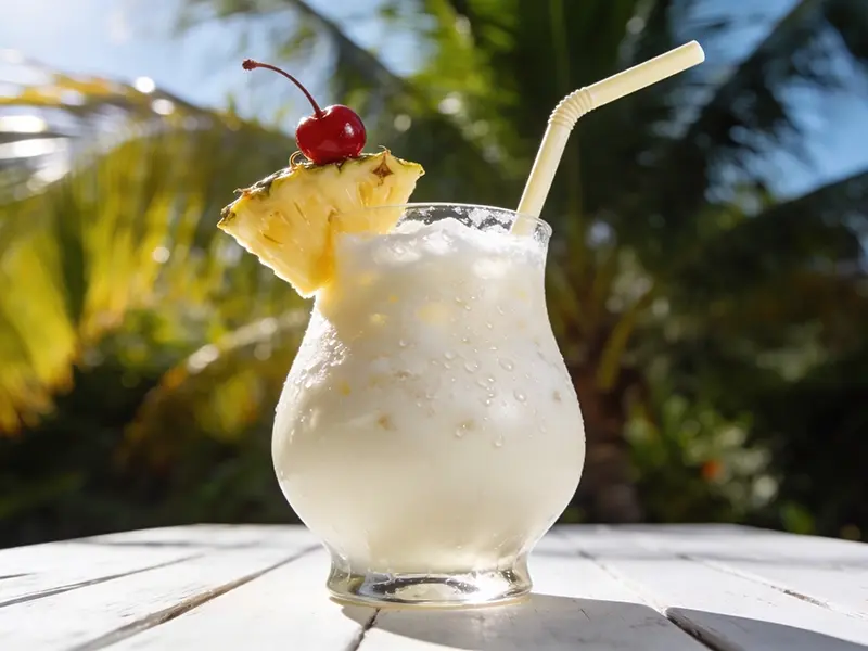 Piña Colada with white rum, cream of coconut and pineapple — Dominican Republic recipe