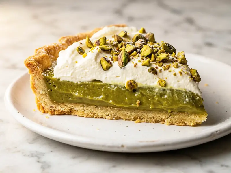 Pistachio Cream Tart with flour, butter and pistachio cream — Italy recipe