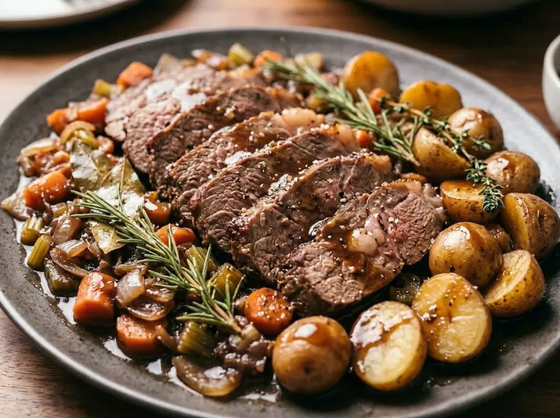 Pot Roast with beef, carrot and potato — USA recipe
