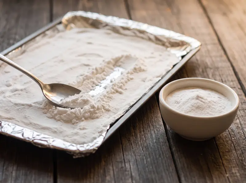 Bicarbonate cuit une heure sur une plaque chemisée pour les bretzels