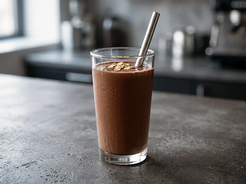 Protein Shake (Chocolate Banana) with protein powder, banana and milk — USA recipe