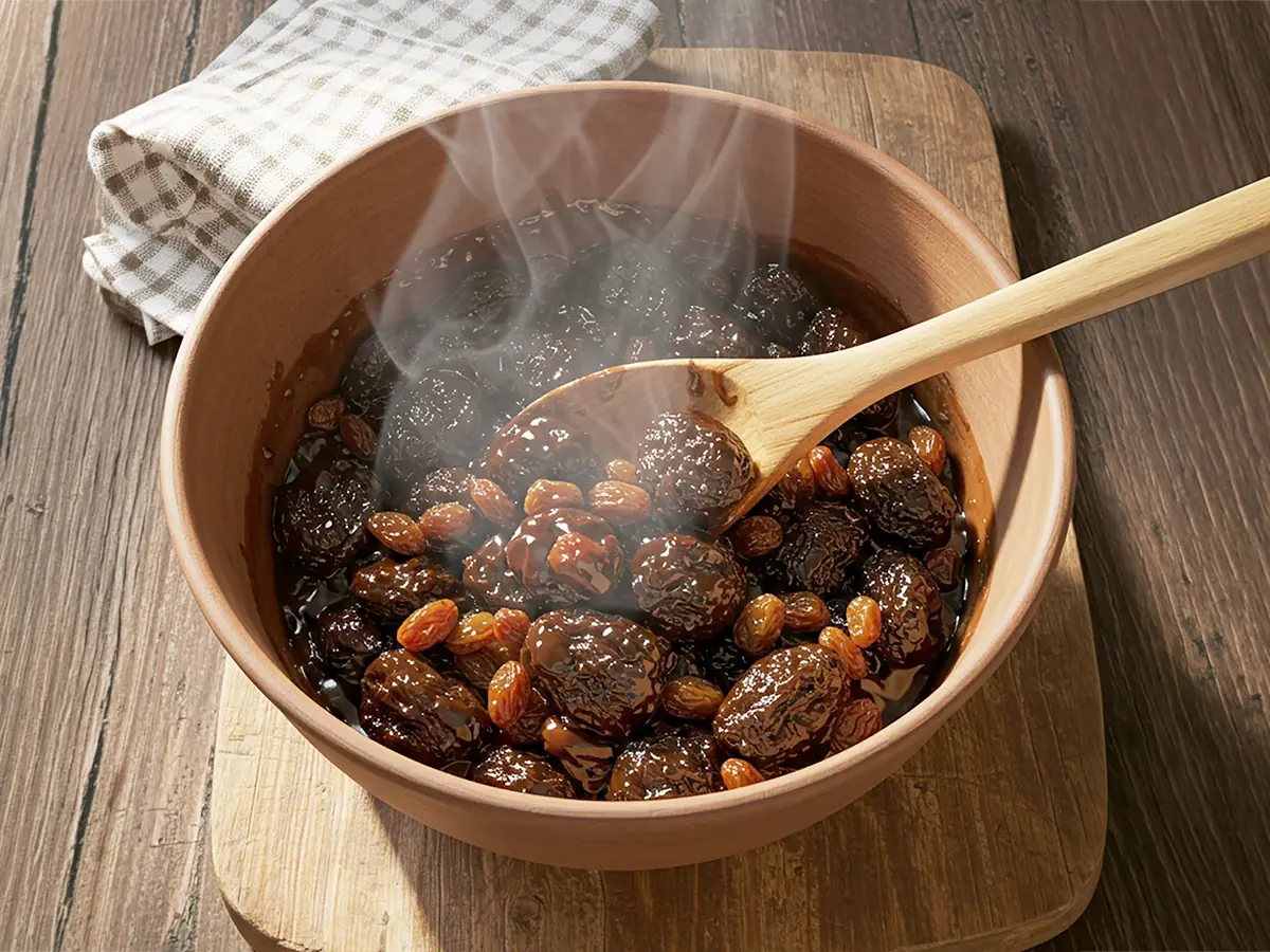 Prune and Raisin Lattice Pie — step 1
