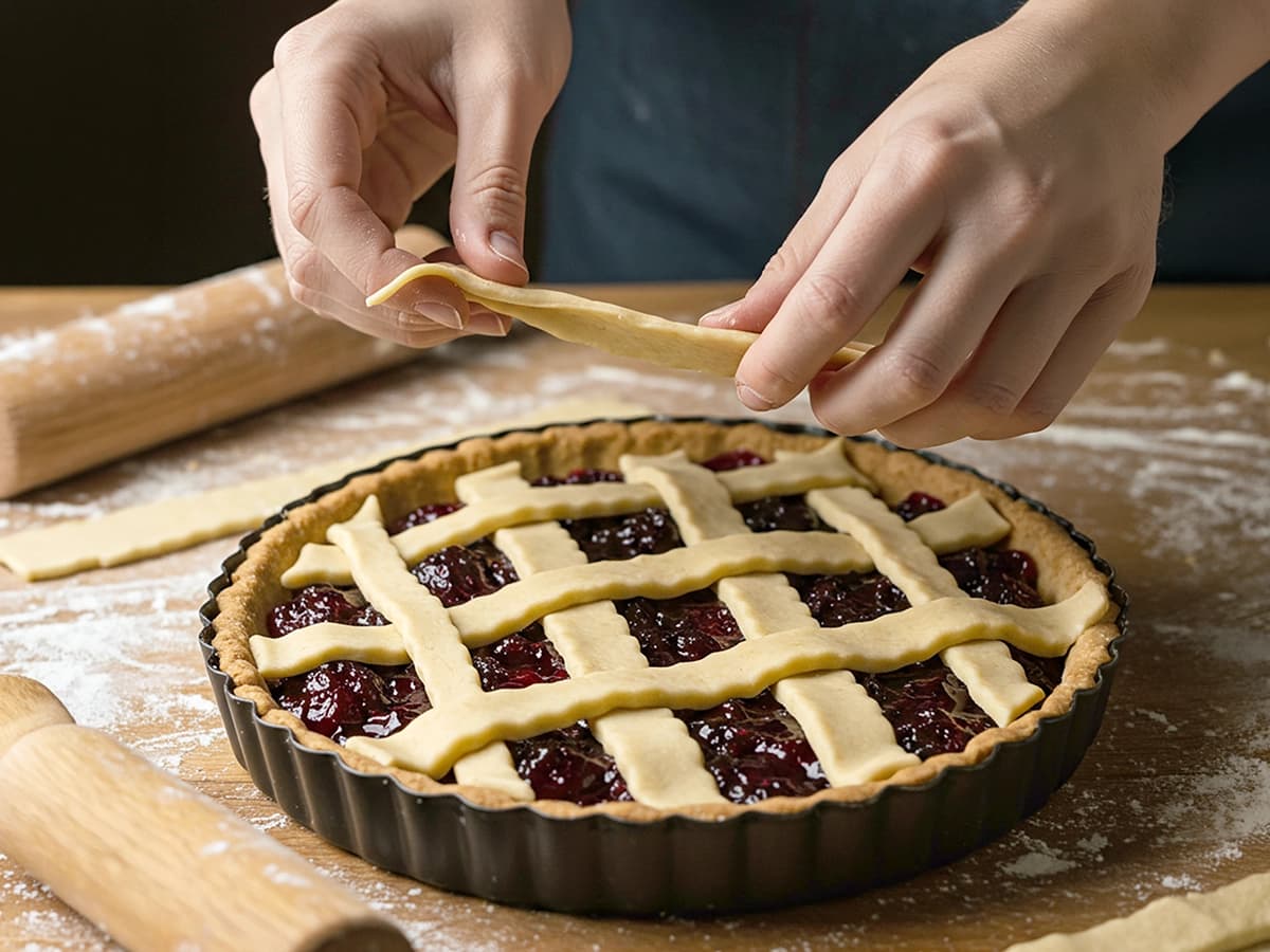 Prune and Raisin Lattice Pie step 2