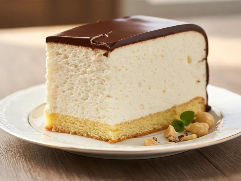 Ptichye Moloko (Bird's Milk Cake) with eggs, milk and butter — Russia recipe