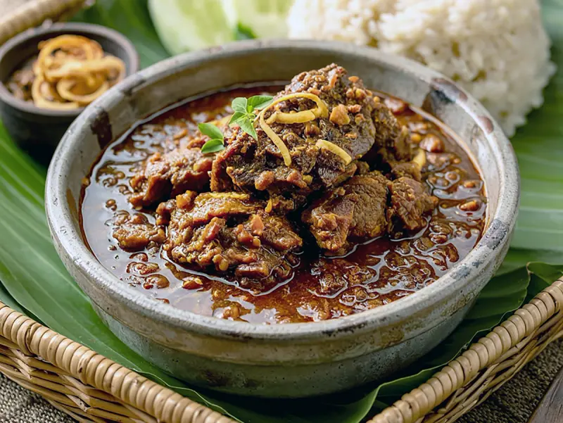 Beef Rendang with beef, coconut milk and lemongrass — Indonesia recipe