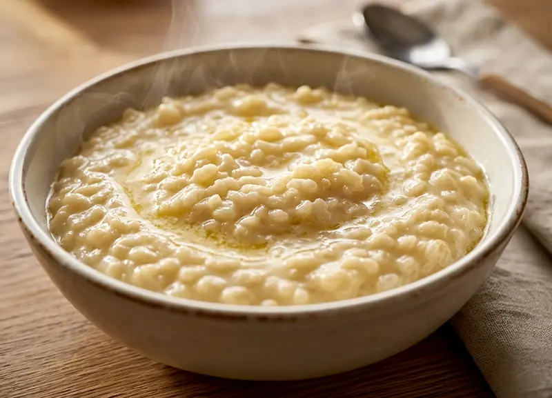 Rice Pudding with rice, milk and sugar — UK recipe