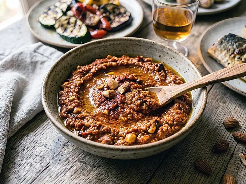 Romesco Sauce with roasted red peppers, almonds and tomato — Spain recipe