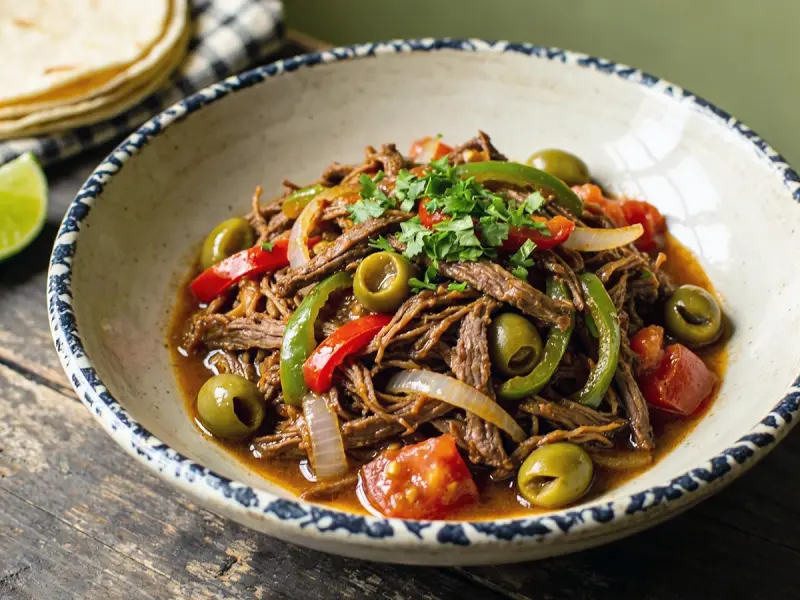 Ropa Vieja with beef, tomato and onion — Cuba recipe