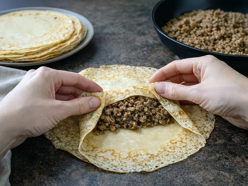 Blinchiki russi ripieni di carne — step 6