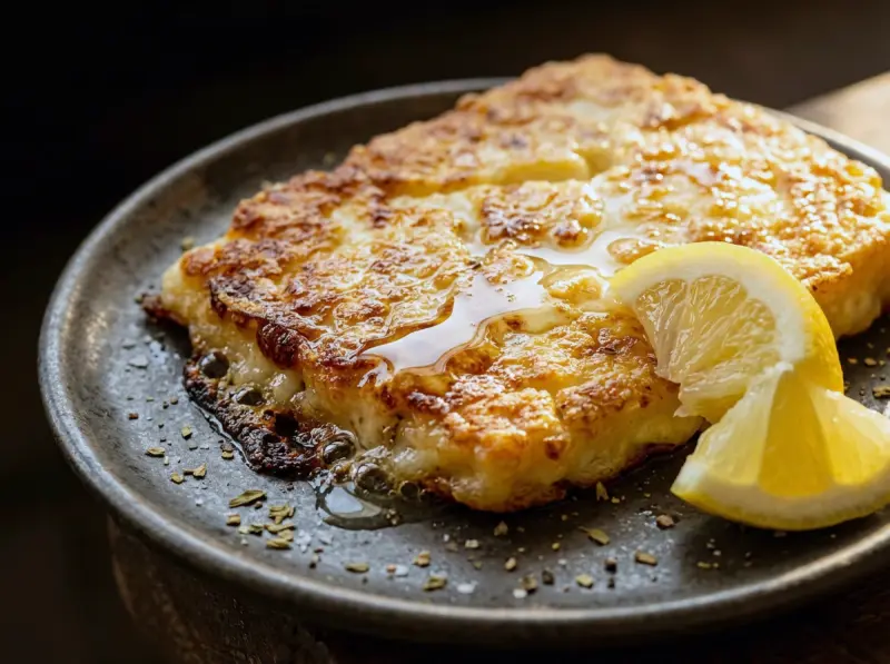 Saganaki with kefalotyri or graviera cheese, flour and olive oil — Greece recipe