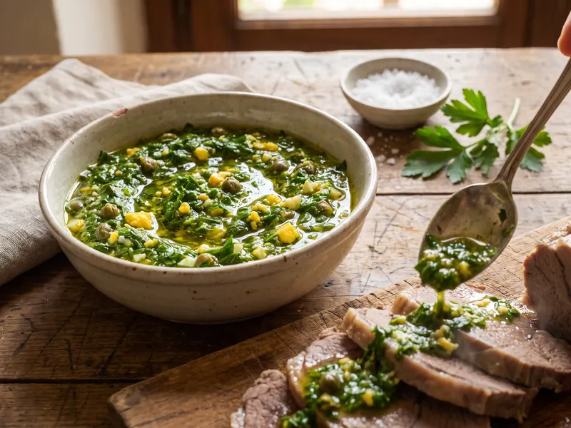 Italian Salsa Verde (Piedmontese Bagnet Verd Green Sauce) — Sauces and Dips · Italy