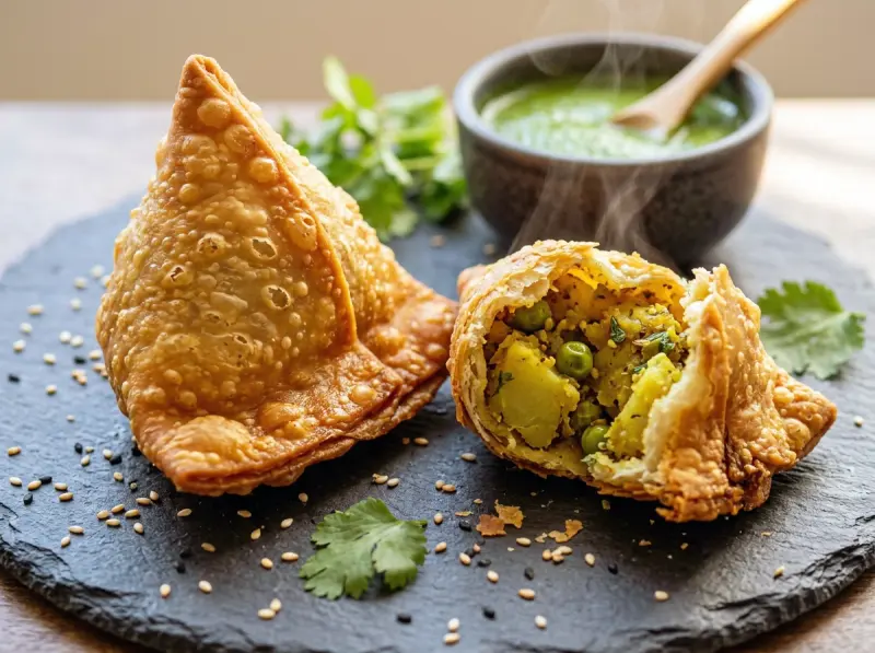 Samosa with plain flour, ghee and potatoes — India recipe