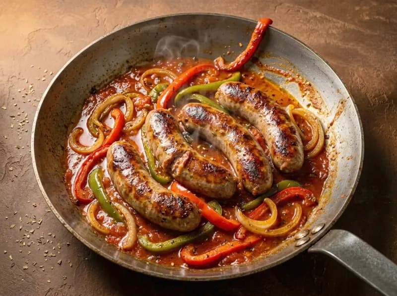 Sausage and Peppers with sausage, onion and garlic — USA recipe