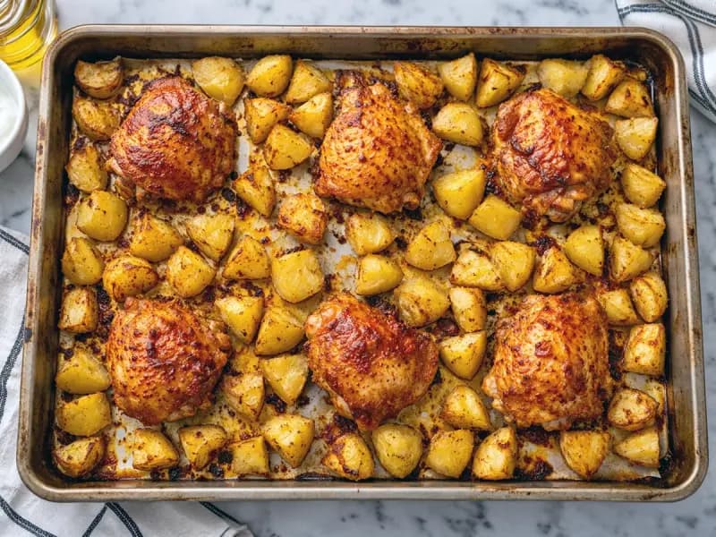 Sheet-Pan Harissa Chicken with Garlic Yogurt — step 2