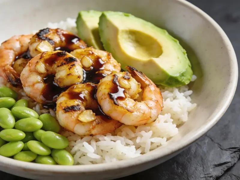 Shrimp Rice Bowls with shrimp, rice and garlic — USA recipe